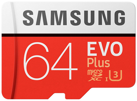 Карта памяти microSDXC Samsung EVO Plus UHS-I 64 ГБ
