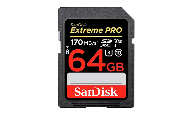 Карта памяти SDXC Sandisk Extreme PRO UHS-I 64 ГБ