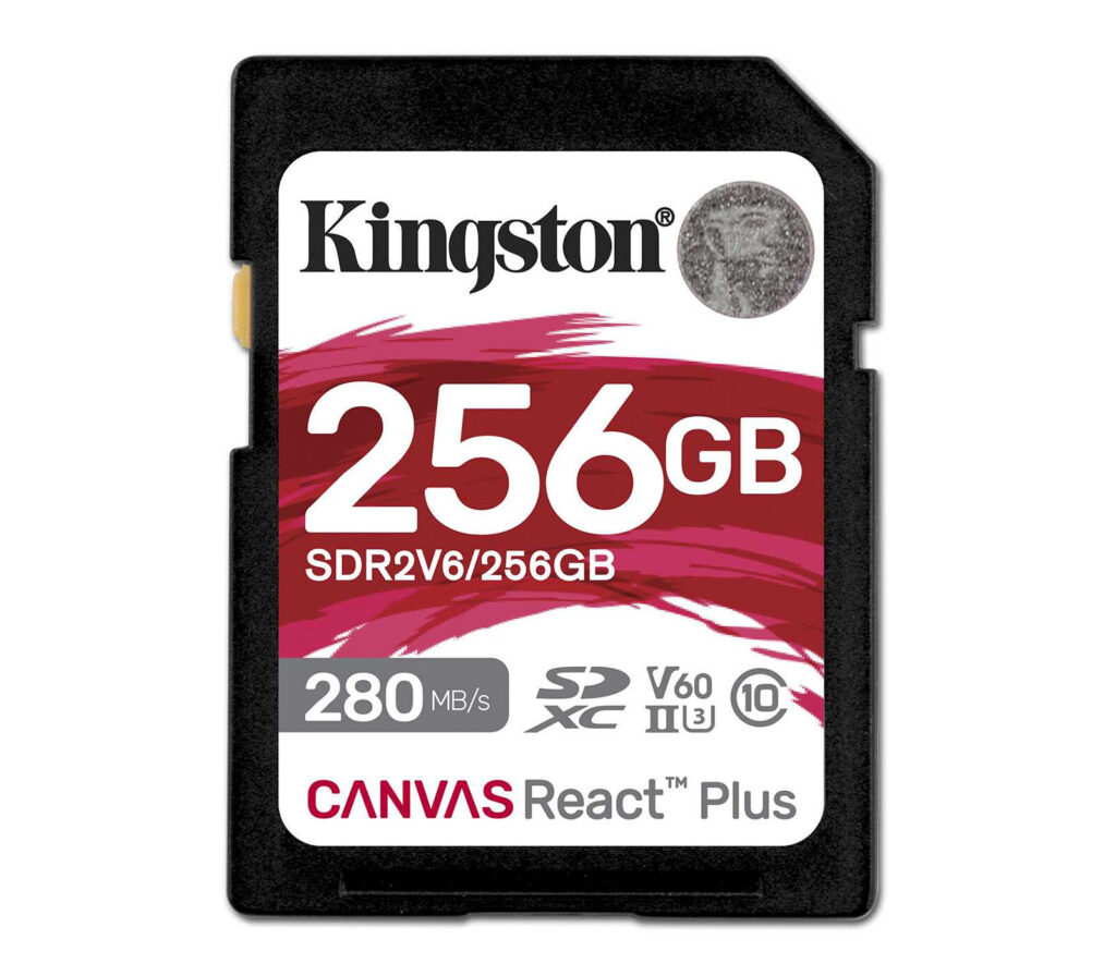 Карта памяти SDXC Kingston Canvas React Plus (UHS-II; V60; 256gb; 280MB/s) 