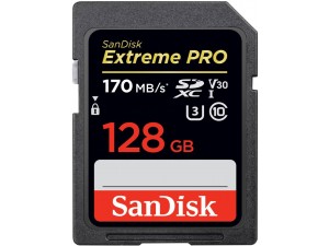 Карта памяти SDXC Sandisk Extreme PRO (V30; 128GB; R 170 W90MB/s)