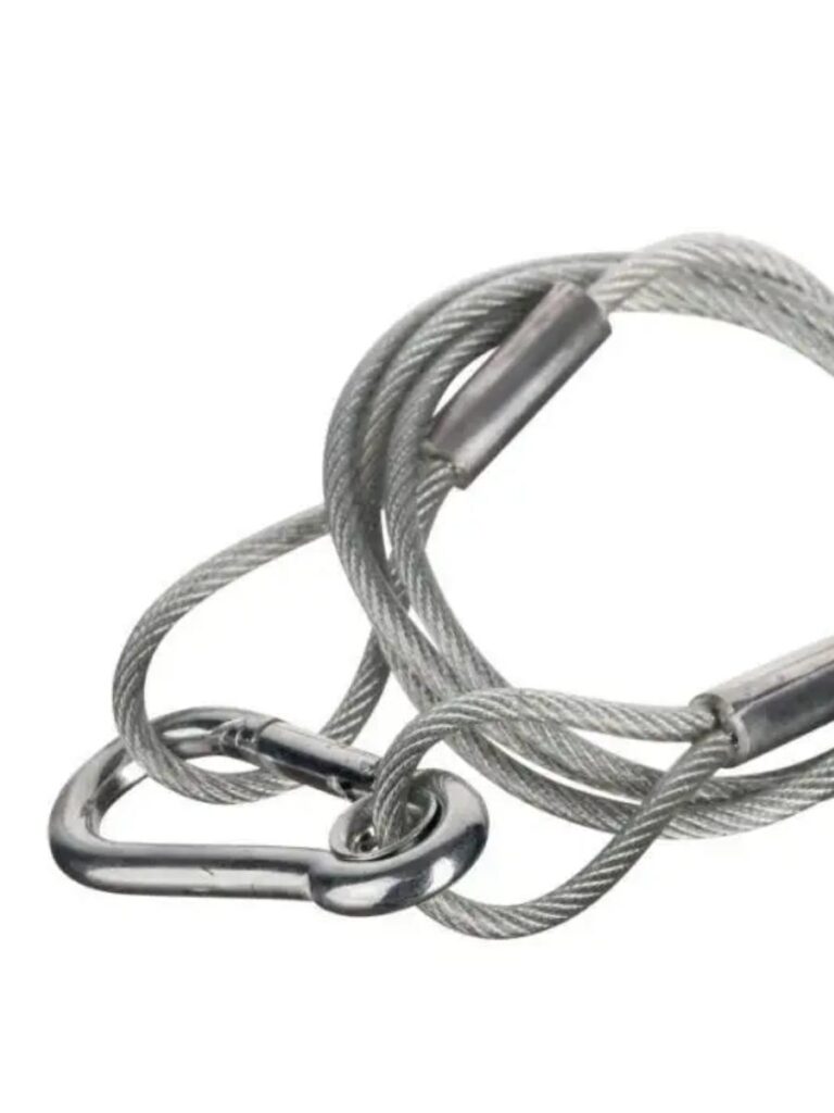 Страховочный трос с двумя карабинами 80см 6мм 